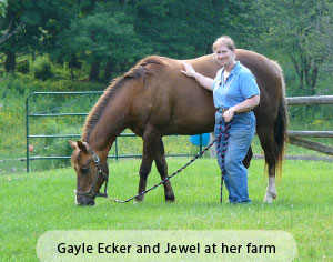 Gayle Ecker and Jewel at her farm